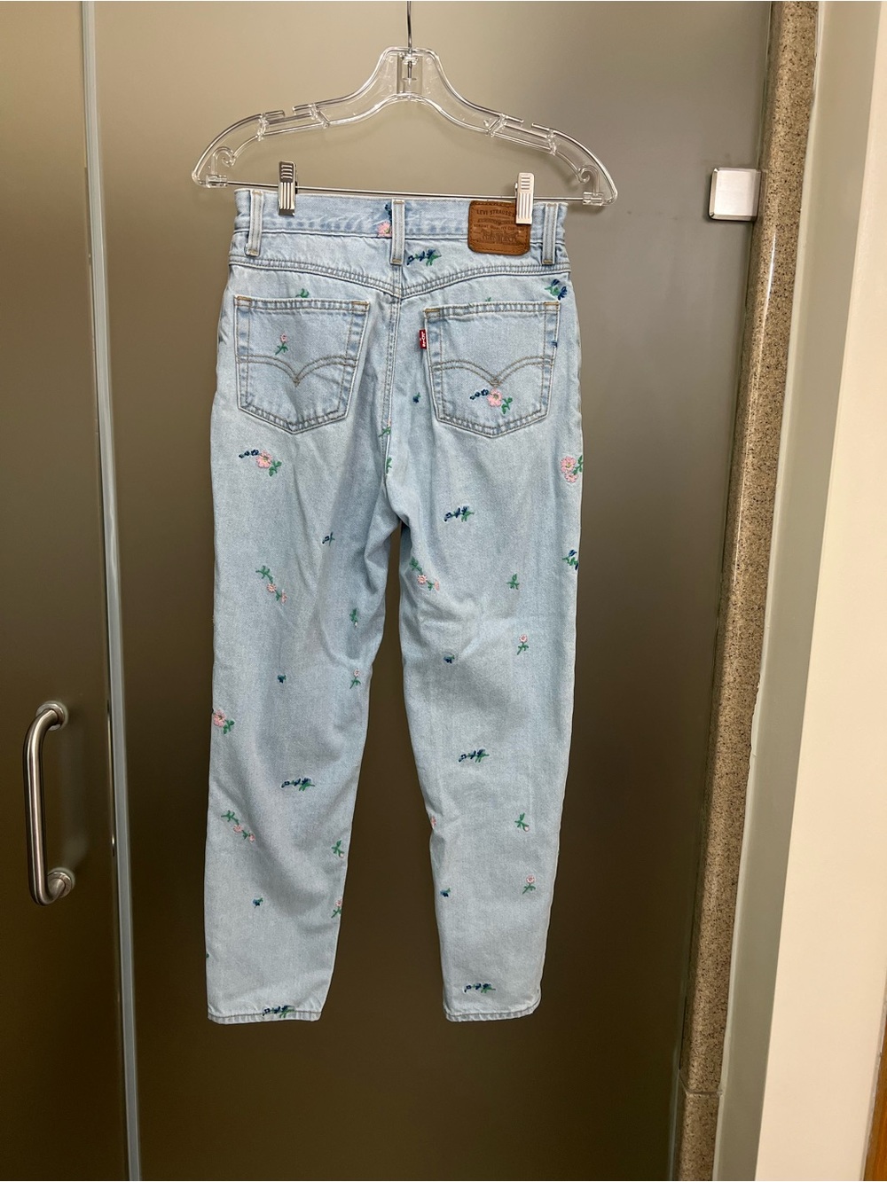 Levi Strauss & Co. Blue Floral Embroidered Mom Jeans - Picture 2 of 2